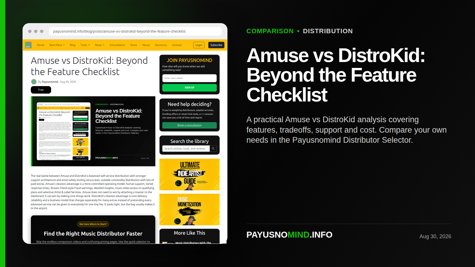 Amuse vs DistroKid: Beyond the Feature Checklist