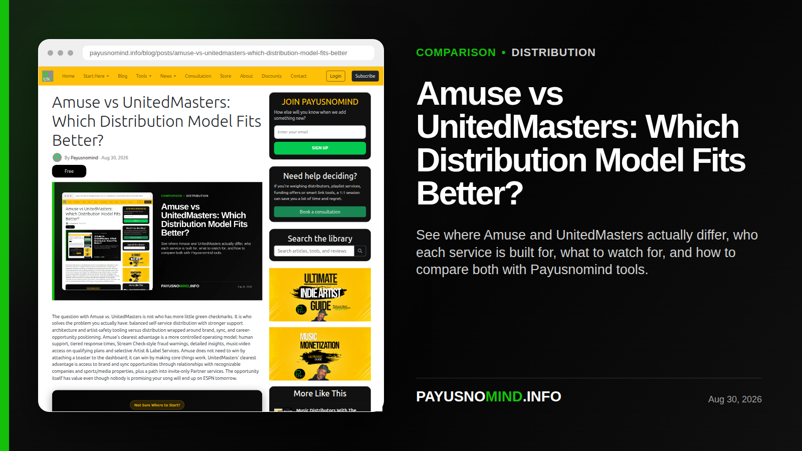 Amuse vs UnitedMasters: Which Distribution Model Fits Better?