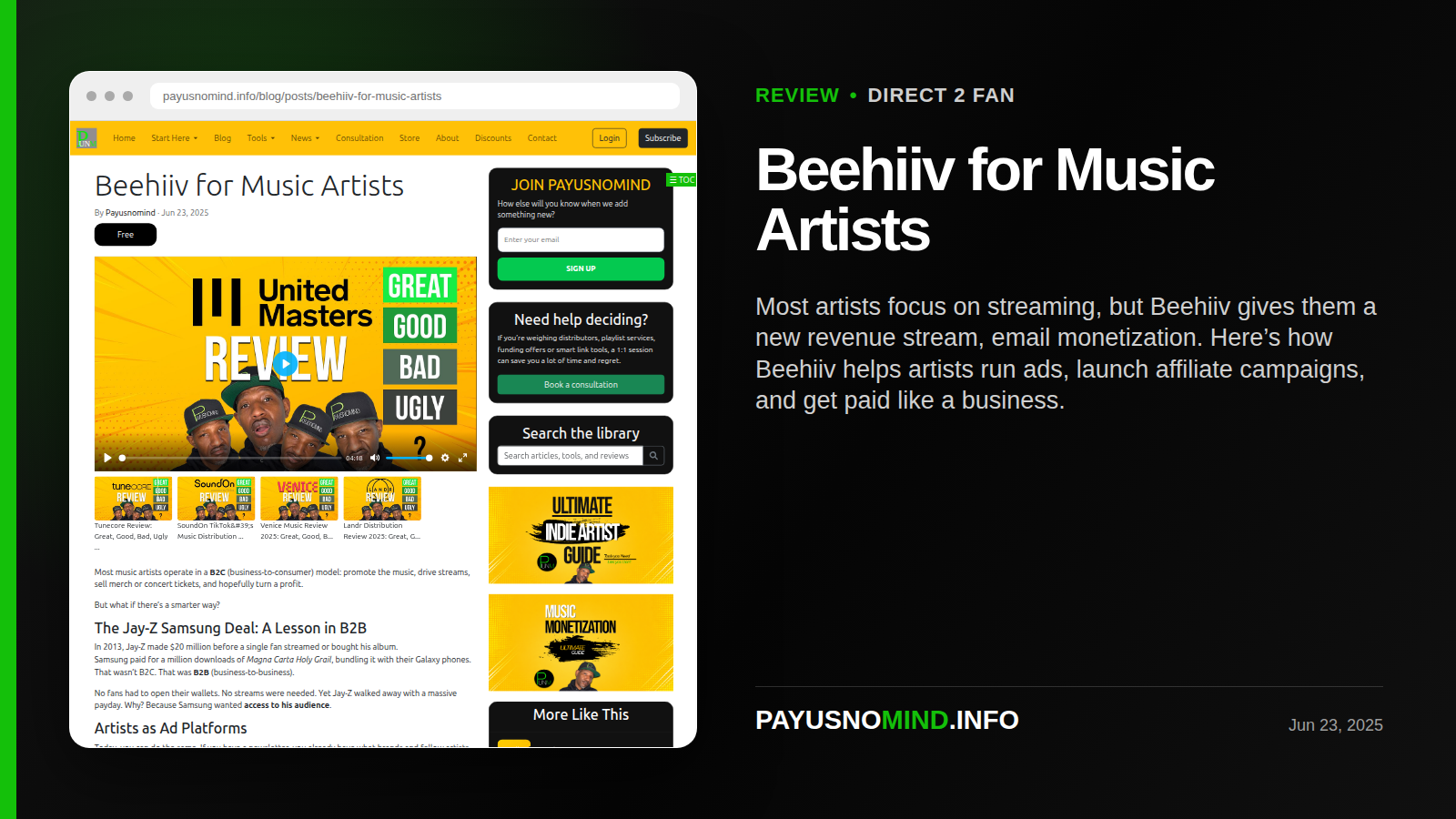 Beehiiv for Music Artists thumbnail