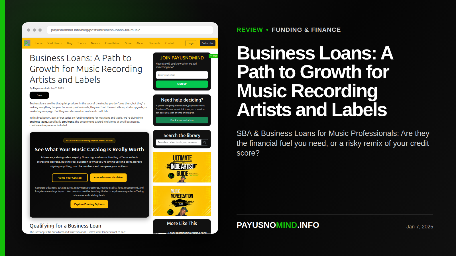 Business Loans: A Path to Growth for Music Recording Artists and Labels