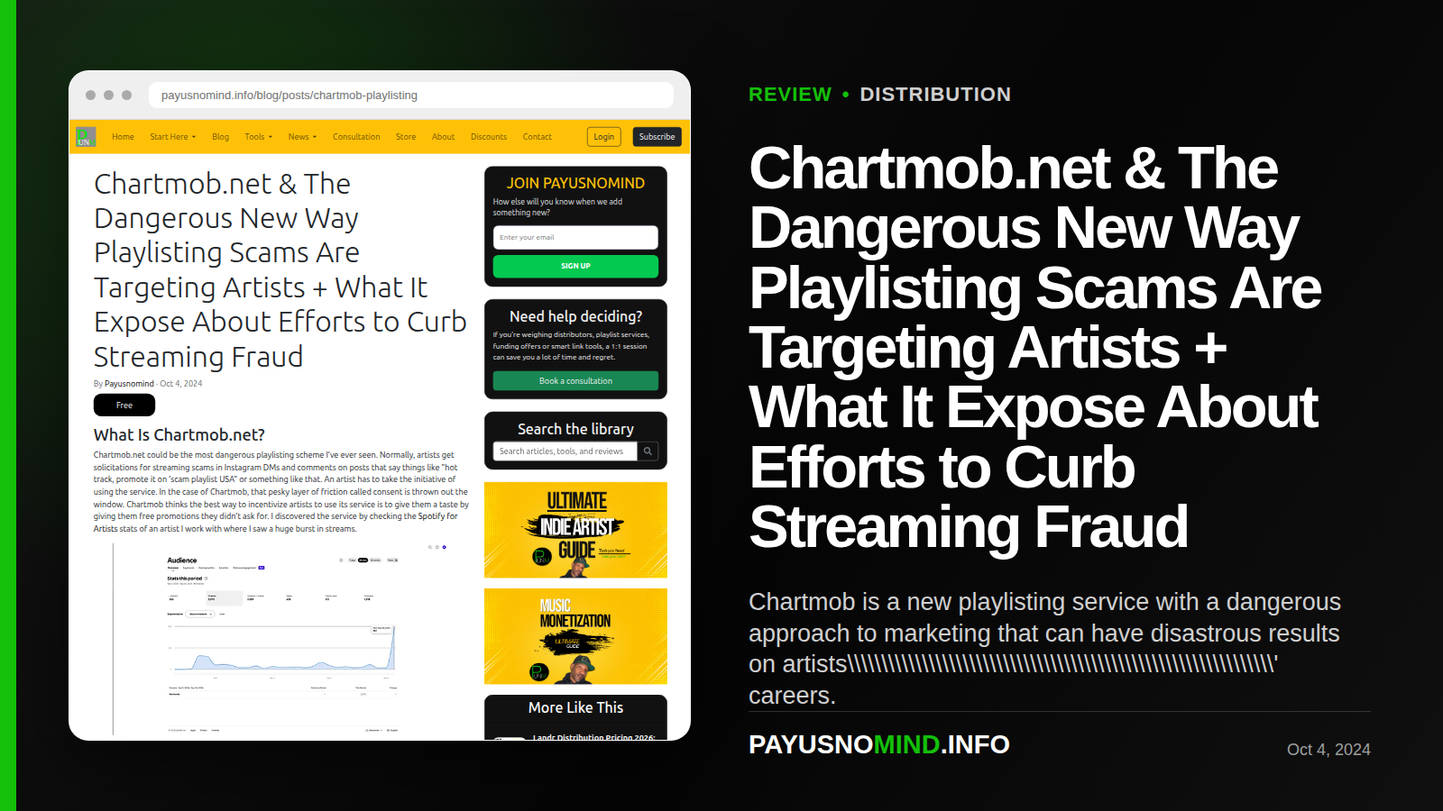 Chartmob.net & The Dangerous New Way Playlisting Scams Are Targeting Artists + What It Expose About Efforts to Curb Streaming Fraud