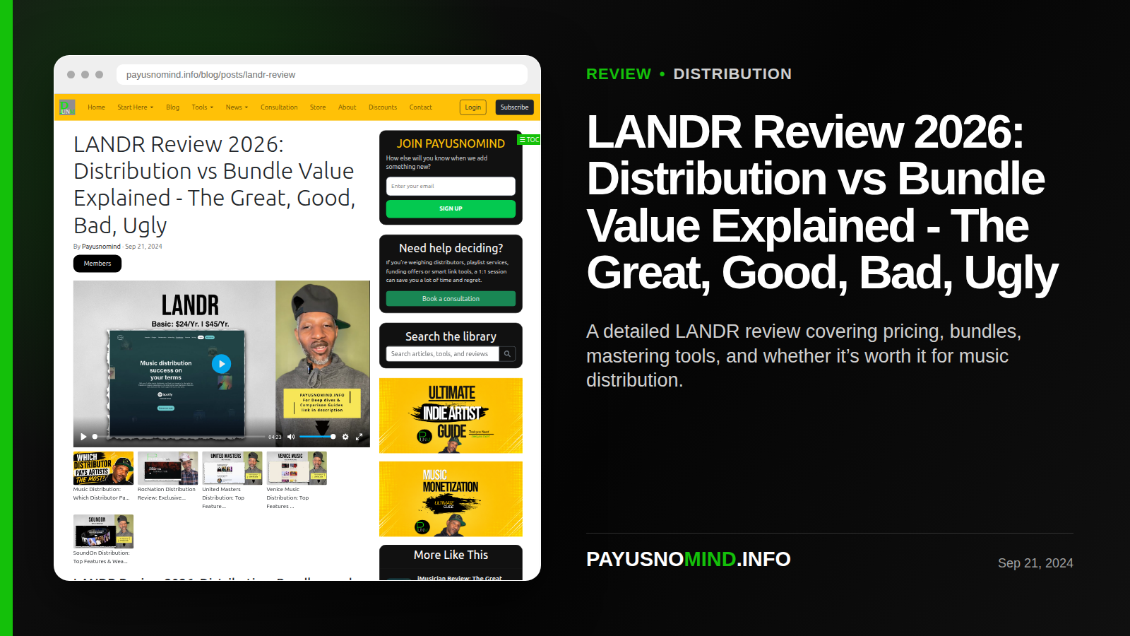 LANDR Review 2026: Distribution vs Bundle Value Explained - The Great, Good, Bad, Ugly