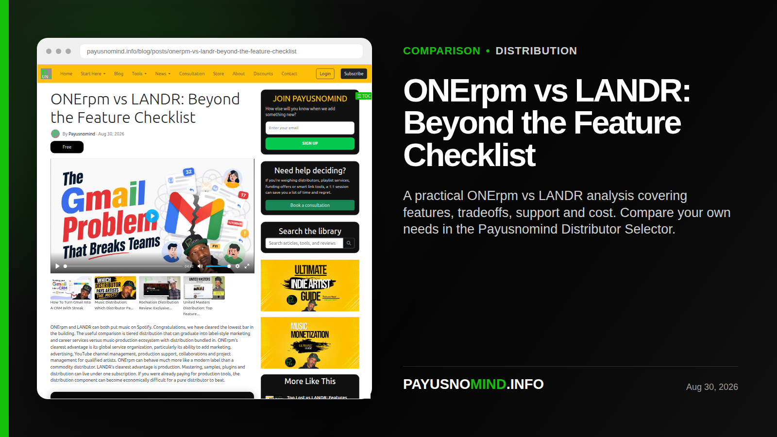 ONErpm vs LANDR: Beyond the Feature Checklist
