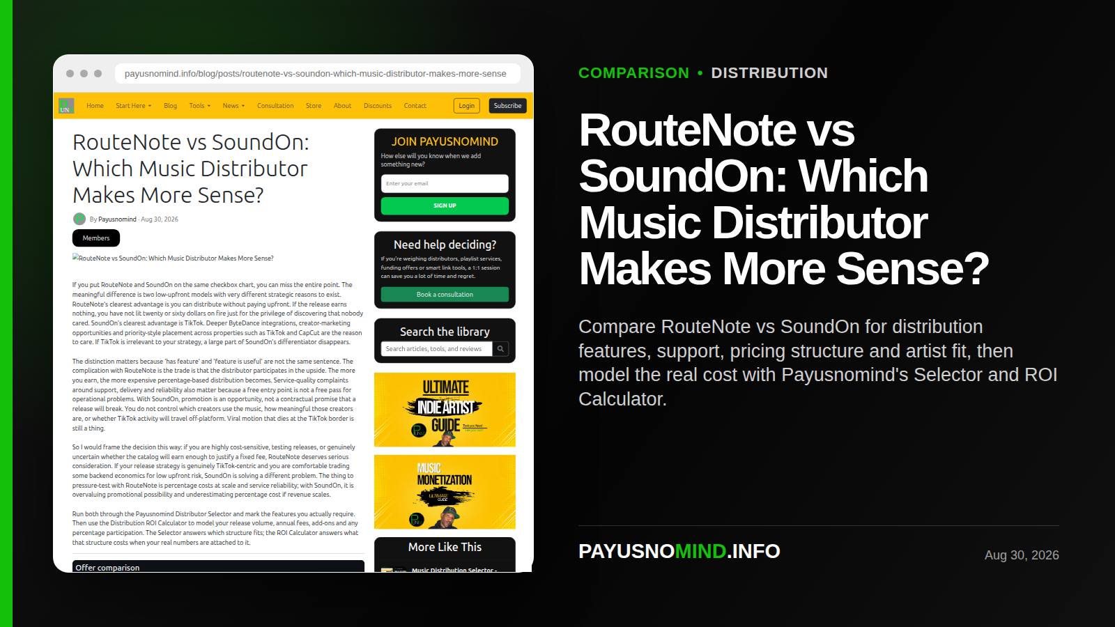 RouteNote vs SoundOn: Which Music Distributor Makes More Sense?