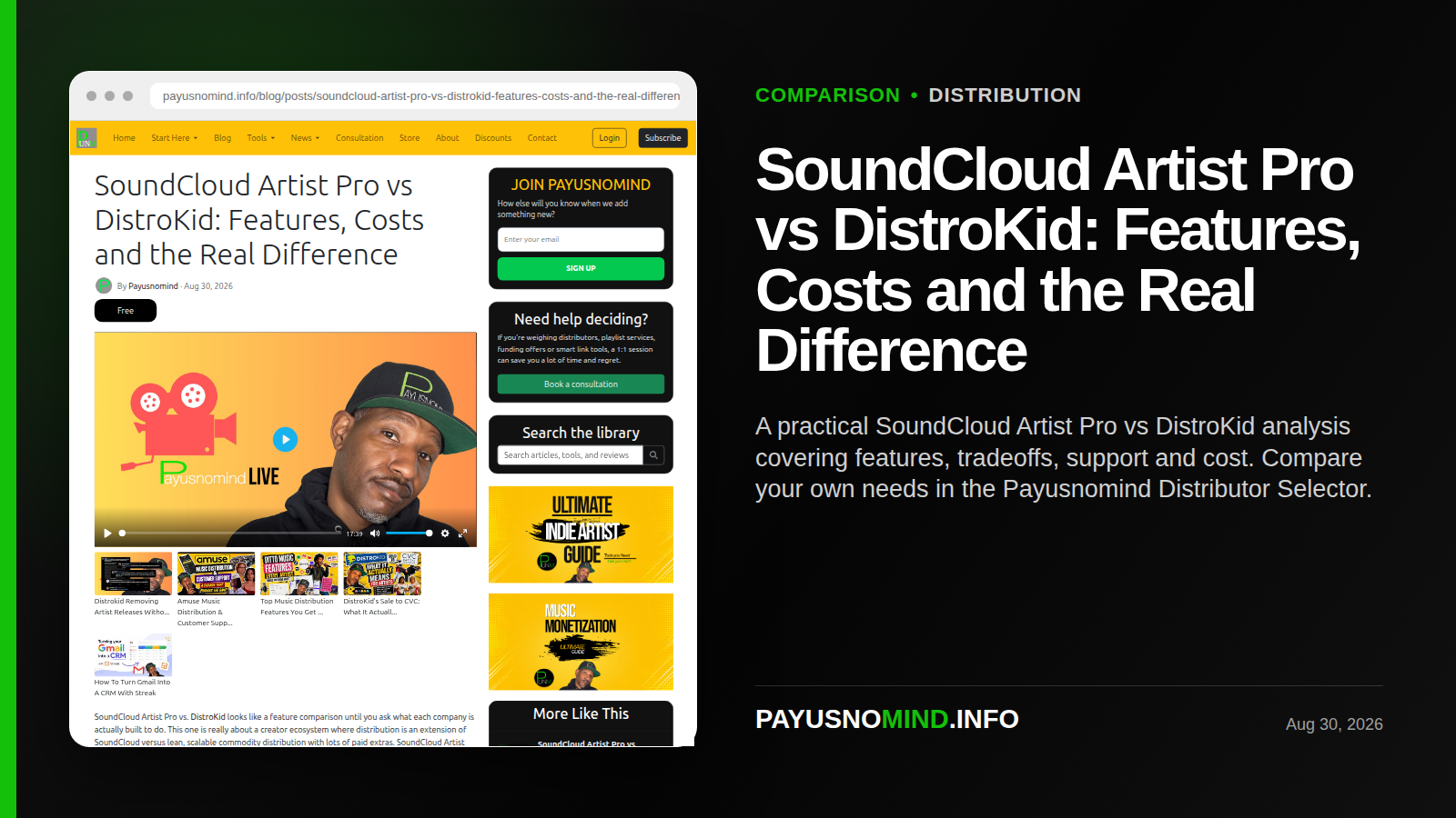 SoundCloud Artist Pro vs DistroKid: Features, Costs and the Real Difference