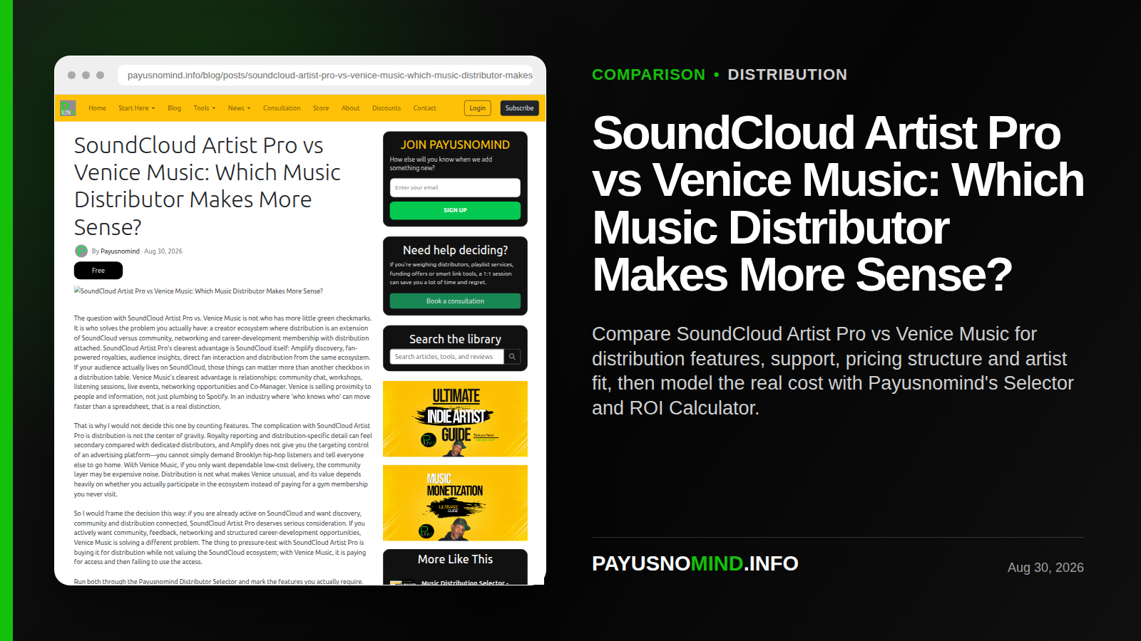 SoundCloud Artist Pro vs Venice Music: Which Music Distributor Makes More Sense?