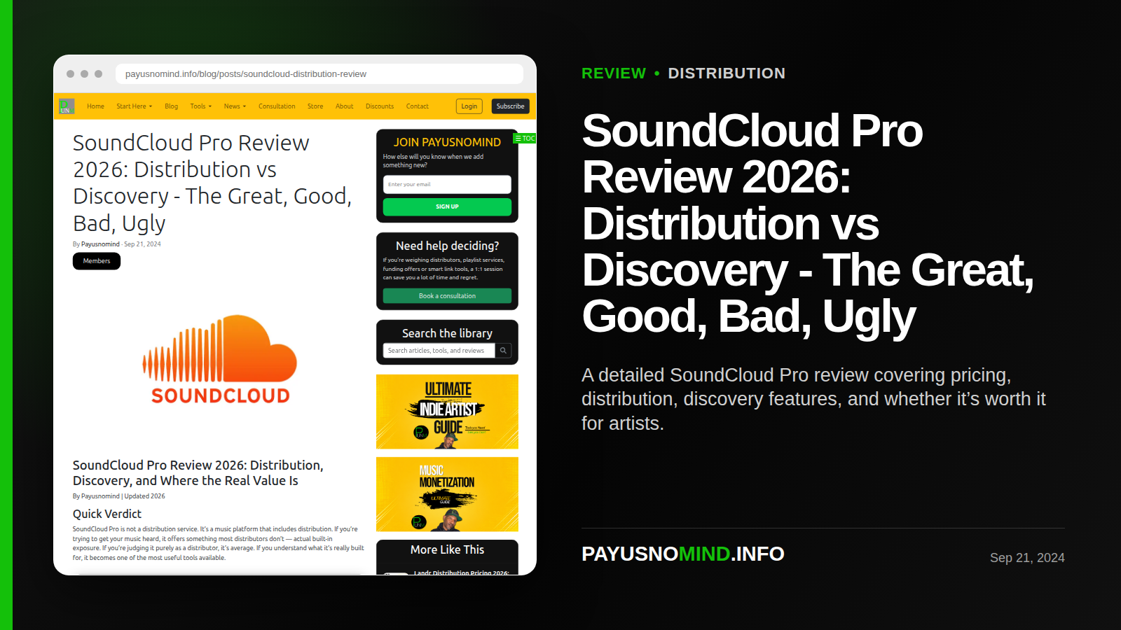 SoundCloud Pro Review 2026: Distribution vs Discovery - The Great, Good, Bad, Ugly