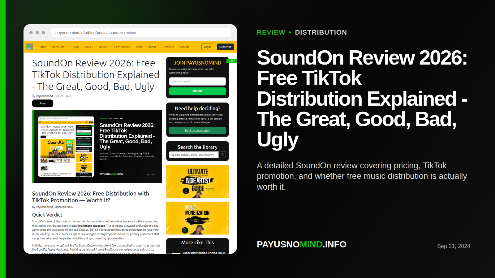 SoundOn Review 2026: Free TikTok Distribution Explained - The Great, Good, Bad, Ugly thumbnail