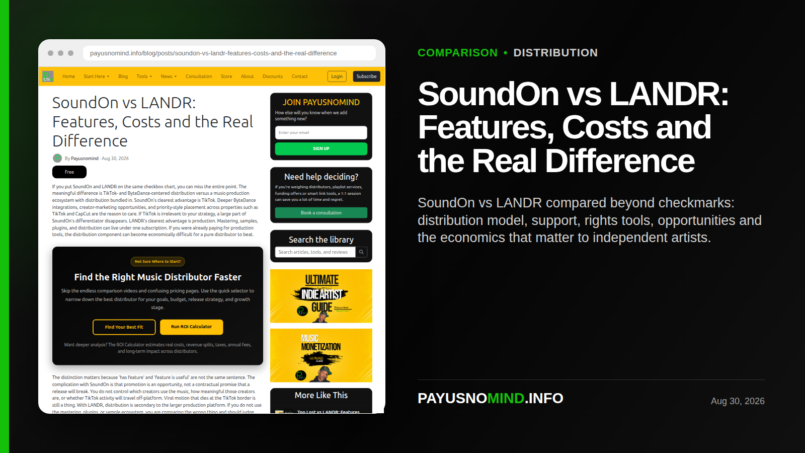 SoundOn vs LANDR: Features, Costs and the Real Difference