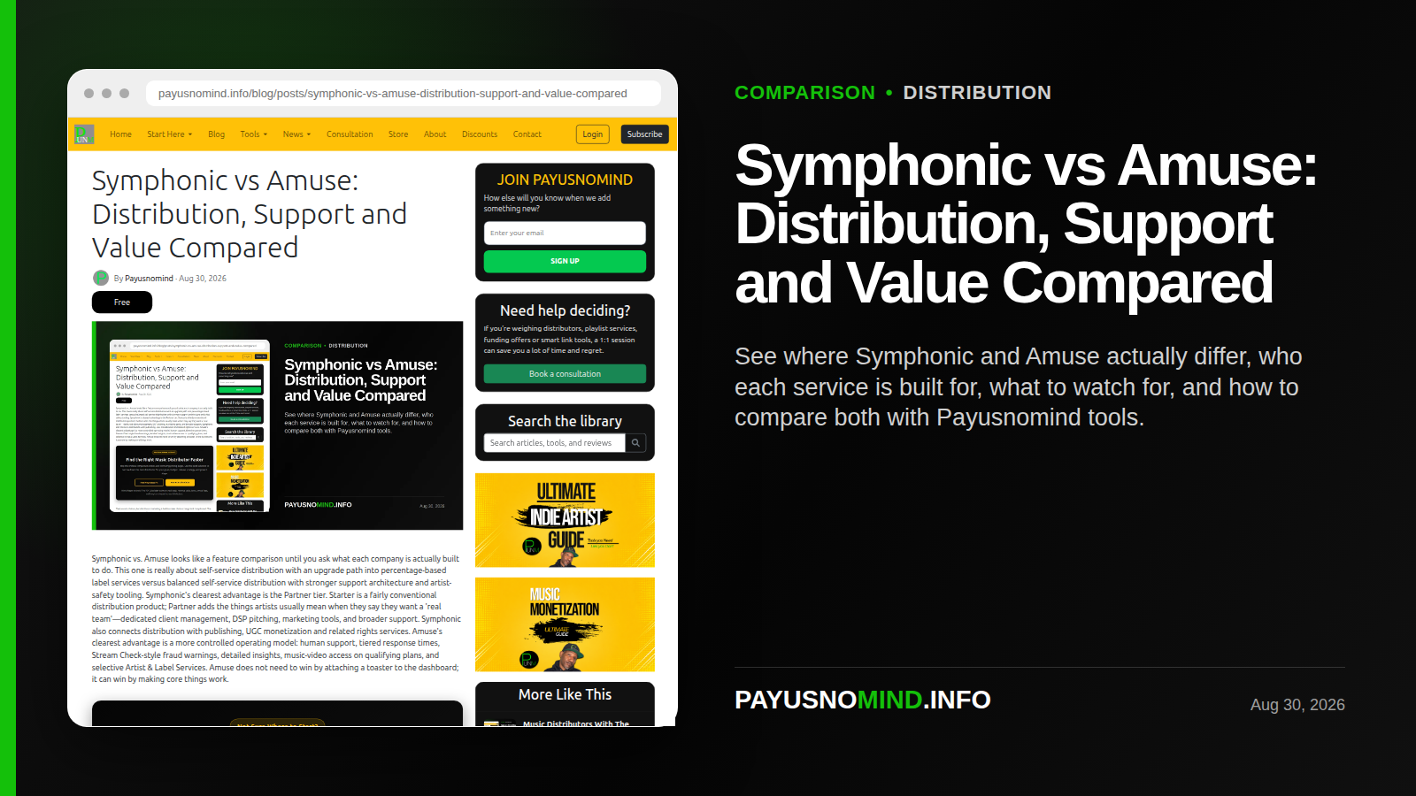Symphonic vs Amuse: Distribution, Support and Value Compared