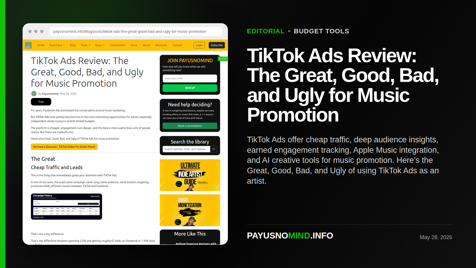 TikTok Ads Review: The Great, Good, Bad, and Ugly for Music Promotion