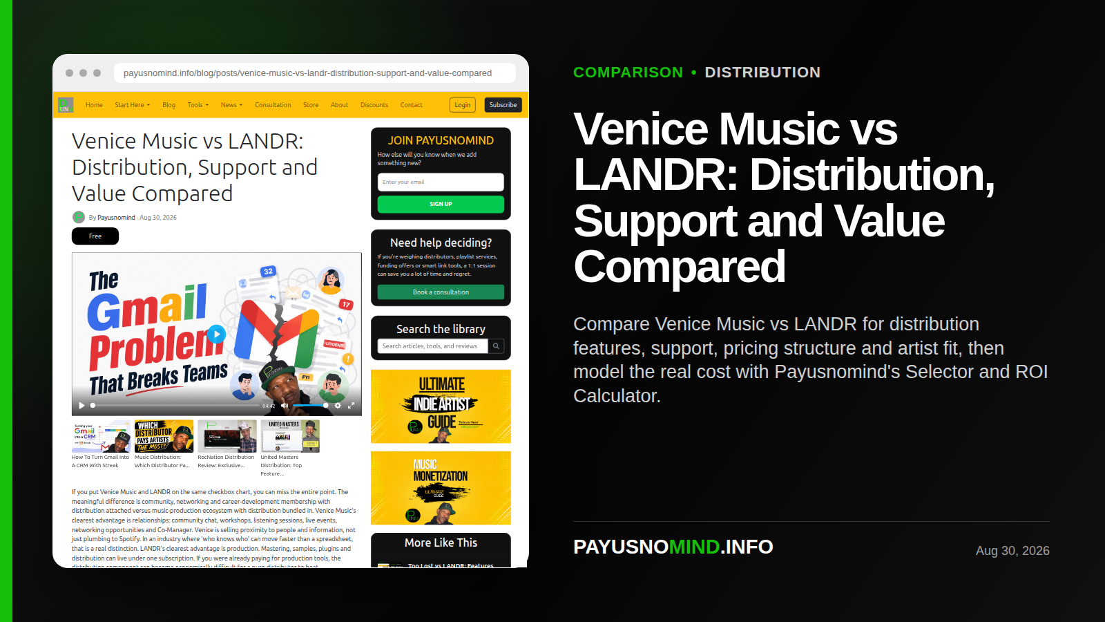 Venice Music vs LANDR: Distribution, Support and Value Compared